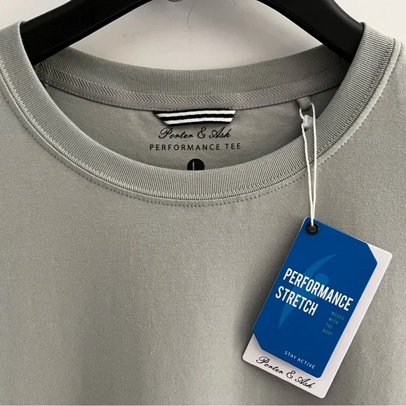 Porter & Ash 95% Cotton 4-way Stretch Short Sleeve Crew Neck Casual Top/Tshirt - Picture 3 of 9
